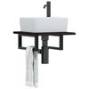 vidaXL Basin Shelf Wall Mounted Steel and Solid Wood Oak