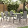 vidaXL Dining Chair Set of 4 Grey PE rattan, powder-coated steel