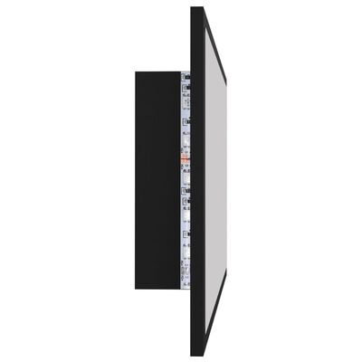 vidaXL LED Bathroom Mirror Black 31.5"x3.3"x14.6" Engineered Wood