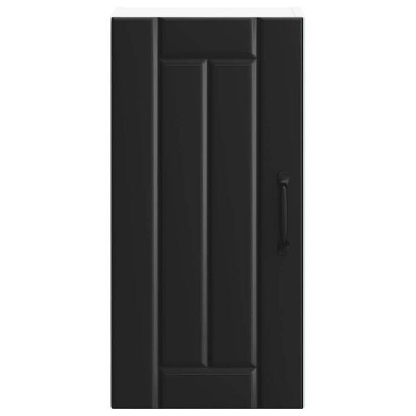 vidaXL Kitchen Wall Cabinet Black Engineered Wood Doors