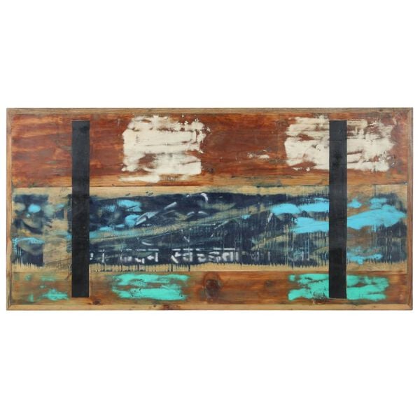 vidaXL Dining Table Multicolor Solid reclaimed wood and steel Medium