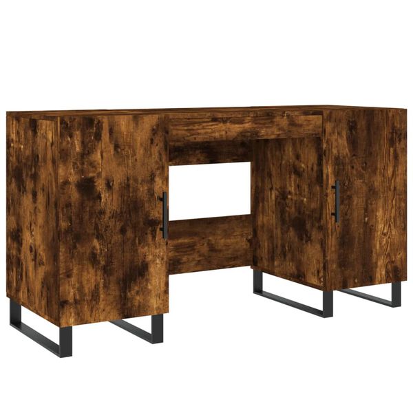 vidaXL Desk Smoked Oak Engineered wood, Iron 55.1 x 19.7 x 29.5 in Desk