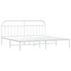 vidaXL Metal Bed Frame without Mattress with Headboard White 200 x 78.7 "