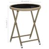 vidaXL Tea Table Beige PE rattan, powder-coated steel, tempered glass