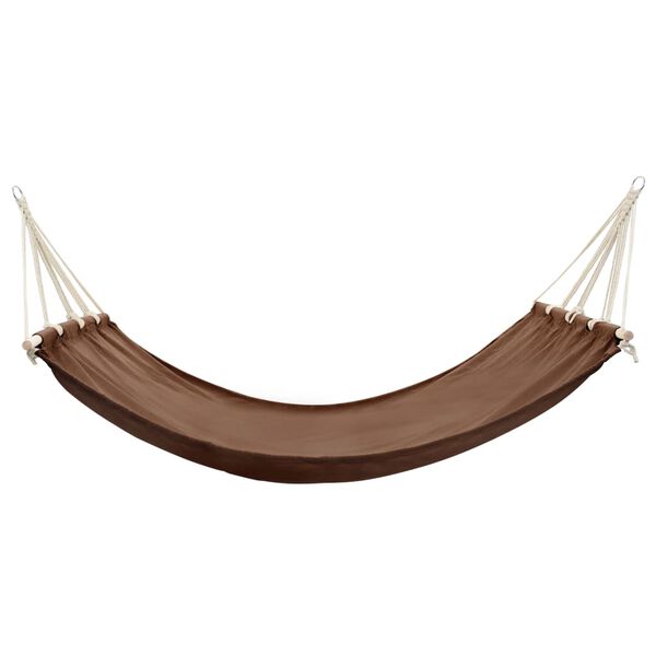 vidaXL Hammock Brown Cotton and Polyester Large Foldable Hammock