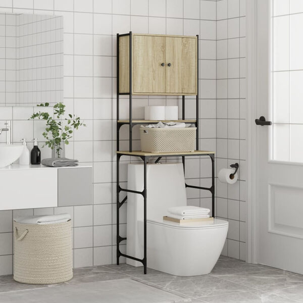 vidaXL Washing Machine Cabinet Sonoma Oak 26.8"x19.1"x76.4"