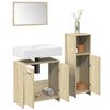 vidaXL Bathroom Furniture Set Sonoma Oak Engineered Wood 3 Piece Set