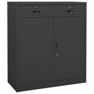 vidaXL Office Cabinet Anthracite Steel Medium Locks Office Cabinet