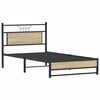 vidaXL Bed Frame Sonoma Oak Engineered Wood and Steel 42.1 x 79.9 in