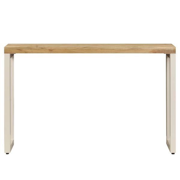 vidaXL Console Table Natural wood grain and white Solid mango wood and steel