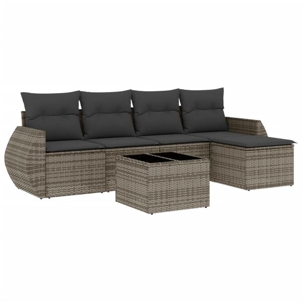 vidaXL Garden Sofa Set Grey
