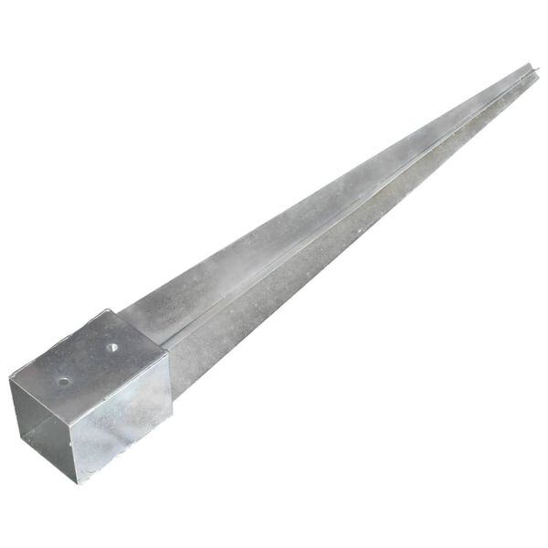 vidaXL Ground Spikes 6 pcs Silver 3.9x3.9x35.8" Galvanised Steel