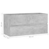 vidaXL Sink Cabinet Concrete grey Engineered wood 35.4 x 15.2 x 17.7 in