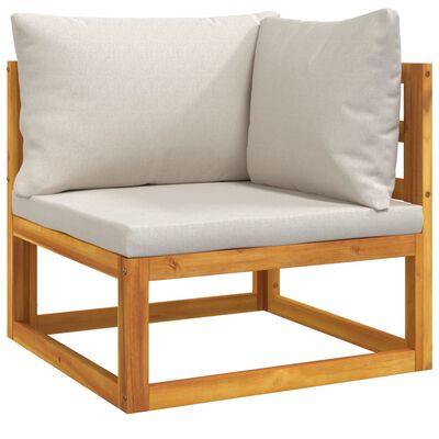 vidaXL 10 Piece Patio Lounge Set with Light Gray Cushions Solid Wood