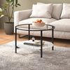 vidaXL Tea Table Black and White Marble Tempered Glass, Powder-Coated Iron