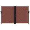 vidaXL Retractable Side Awning Brown 100% polyester with PU coating