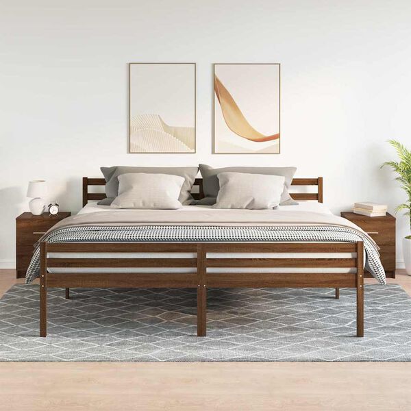 vidaXL Bedside Cabinet Set of 2 Brown Oak Engineered wood