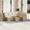 vidaXL Garden Sofa Set Beige PE Rattan Large Modular Garden Sofa Set