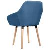 vidaXL Dining Chair Set of 2 Blue Polyester fabric and solid wood legs