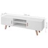 vidaXL TV Stand Shiny White MDF, Beechwood, Steel Large TV Stand