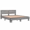 vidaXL Bed Frame Gray Sonoma Engineered Wood 63x79 in Modern Bed Frame