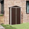 vidaXL Garden Shed Brown Galvanized Steel and Plastic