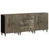 vidaXL Sideboard Light Grey Solid Mango Wood, Engineered Wood, Metal
