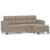 vidaXL 3-Seater Sofa with Footstool Taupe 70.9" Microfiber Fabric