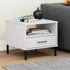 vidaXL Bedside Table White Solid Pine Wood 19.7 x 19.7 x 17.7 in Drawers