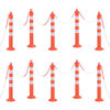 vidaXL Traffic Control Bollards 10 pcs with Chain 29.5 " PE