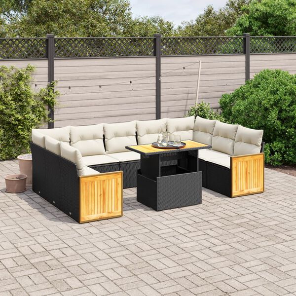 vidaXL Garden Sofa Set Black
