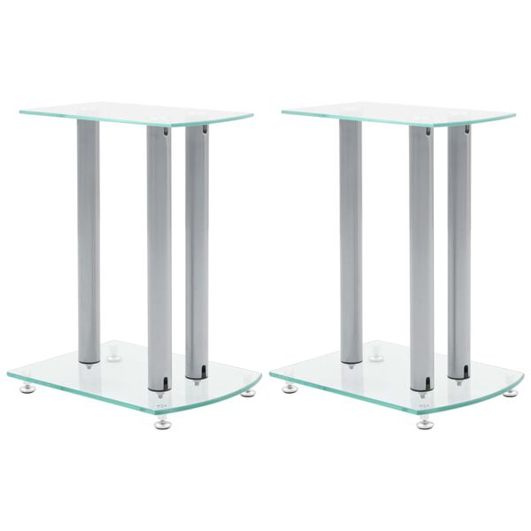 Aluminum Speaker Stands 2 pcs Transparent Safety Glass