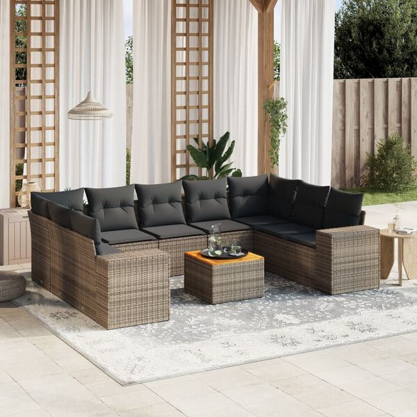 vidaXL Garden Sofa Set Grey