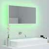 vidaXL Mirror White Engineered wood, acrylic 31.5 x 3.3 x 14.6 in Lights