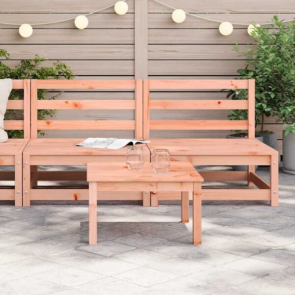 vidaXL Garden Sofa Natural Wood Solid Douglas Fir wood 27.6 in x 27.6 in