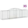 vidaXL Gabion Basket Set of 5 Silver Galvanized iron Large