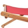 vidaXL Beach Chair Red Solid Eucalyptus wood, Polyester Medium Foldable