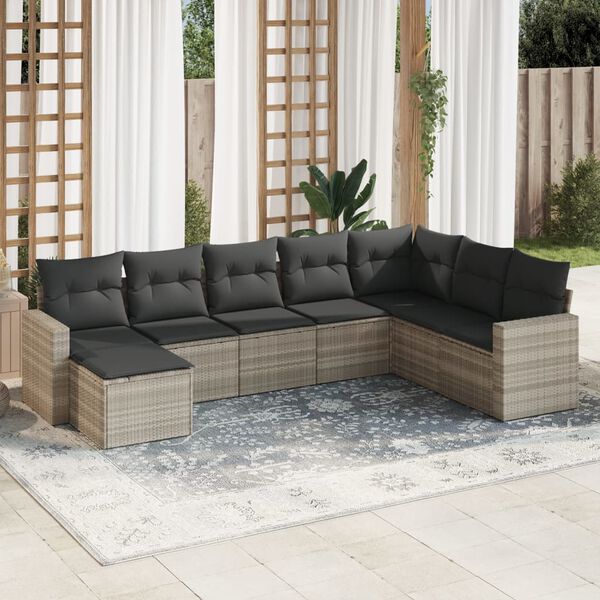vidaXL Garden Sofa Set Light Grey, Dark Grey