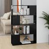 vidaXL Book Cabinet Room Divider High gloss black Engineered wood Medium