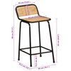 vidaXL Bar Stool Set of 4 Brown and Black Solid Rough Mango Wood and Iron