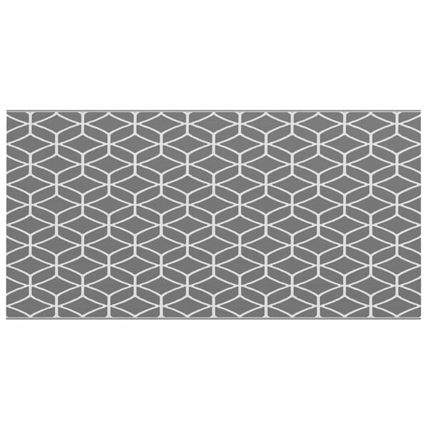 vidaXL Outdoor Rug Geometric ARAKIL Grey and White 196.85 x 98.43 in