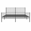 vidaXL Bed Frame Black Powder-Coated Steel King Bed Frame Rectangular
