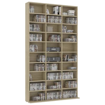 vidaXL CD Cabinet Sonoma Oak 40.2"x6.3"x69.9" Engineered Wood
