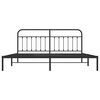 vidaXL Bed Frame Black Powder-Coated Steel Double Industrial Bed Frame