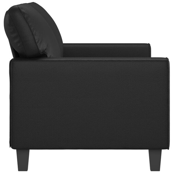 vidaXL 2-Seater Sofa Black 55.1" Faux Leather