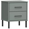 vidaXL Bedside Cabinet Grey Solid pine wood Compact Drawers