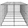 vidaXL Dog Kennel Black and silver Powder-coated steel 156.3 sq ft