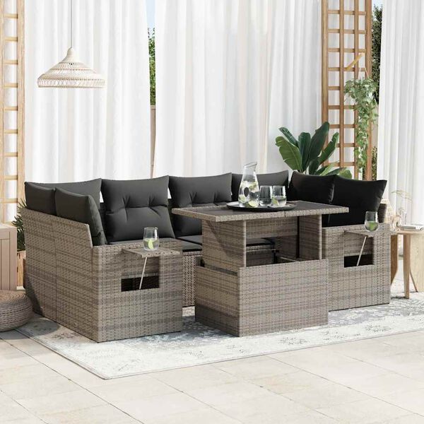 vidaXL Garden Sofa Set Grey