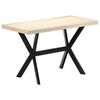 vidaXL Dining Table White and black Solid mango wood, steel