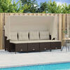 vidaXL Garden Sofa Set Brown PE rattan 4-seater Modular
